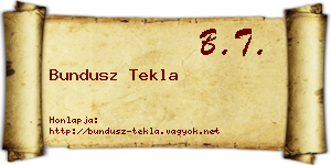 Bundusz Tekla névjegykártya